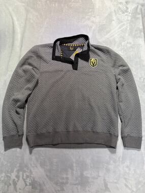 NHL Vegas Golden Knights Quilted 1/4 Snap Pullover Jacket Gray Men's Size XL